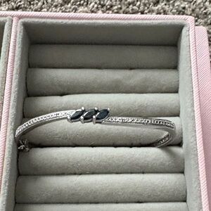 Elegant Silver and Blue Bracelet